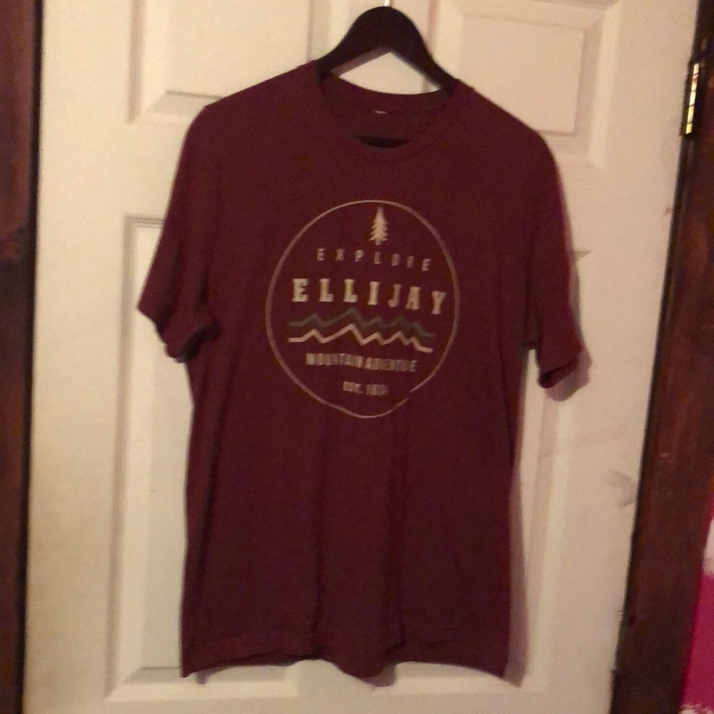 Ellijay GA Maroon Short Sleeve T-Shirt Mens XL Mountains Getaway Vacation